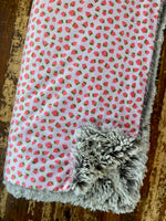 Toddler Strawberries Minky Fur Blanket