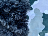 Adult Black and White Camoflage Minky Fur Blanket