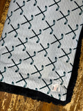 Adult Grey Stripes Hockey Sticks Minky Fur Blanket