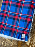 Adult Plaid Minky Fur Blanket