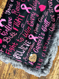Toddler Pink Ribbion Minky Fur Blanket