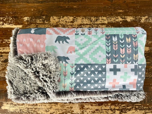 Toddler Woodland Wander Minky Fur Blanket