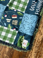Gone Fishing Minky Fur Car seat Blanket