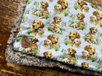 Toddler Golden Retriever Minky Fur Blanket