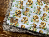Toddler Golden Retriever Minky Fur Blanket