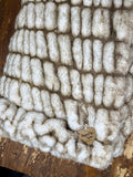 Adult Enzo Frosty Tan Minky on Minky Blanket