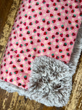 Toddler Strawberries Minky Fur Blanket