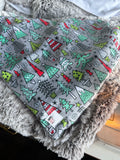 Adult Christmas Trees Minky Fur Blanket