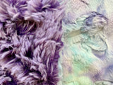 Adult Teal and Purple Buttefly Minky on Fur Blanket