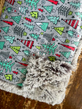 Adult Christmas Trees Minky Fur Blanket