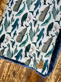 Baby Whales Minky Fur Blanket