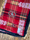 Adult XL Football Fleece Fur Blanket