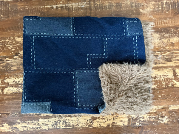 Mini Baby Patchwork Jean Fur Blanket