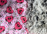 Adult Smile Hearts Minky Fur Blanket