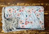 Adult Floral Minky Fur Blanket