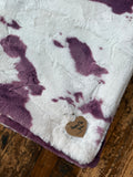 Adult Purple Cowhide Minky on Minky Blanket