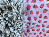 Toddler Strawberries Minky Fur Blanket