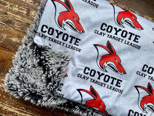 FLASH SALE Travel XL Williston Coyotes Clay Target Minky Fur Blanket