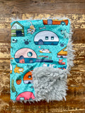 Camping Minky Fur Car seat Blanket