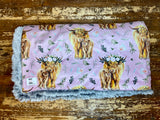 Toddler Highland Cow Minky Fur Blanket