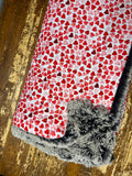 Adult Red Hearts Minky Fur Blanket