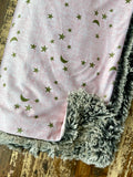 Toddler Pink night sky Minky Fur Blanket