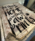 Adult Paw Prints Minky Fur Blanket