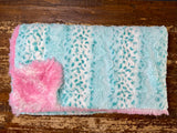 Adult Teal Fawn Minky Fur Blanket