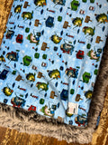 Adult Ice Fishing Minky Fur Blanket