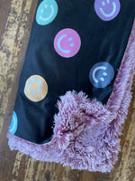 Toddler Multicolor Smile Minky Fur Blanket