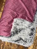 Adult Mauve Herringbone Minky Fur Blanket