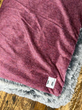 Adult Mauve Herringbone Minky Fur Blanket