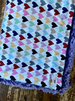 Adult Taylor Hearts Minky Fur Blanket