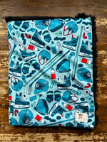Hockey Minky Fur Car seat Blanket