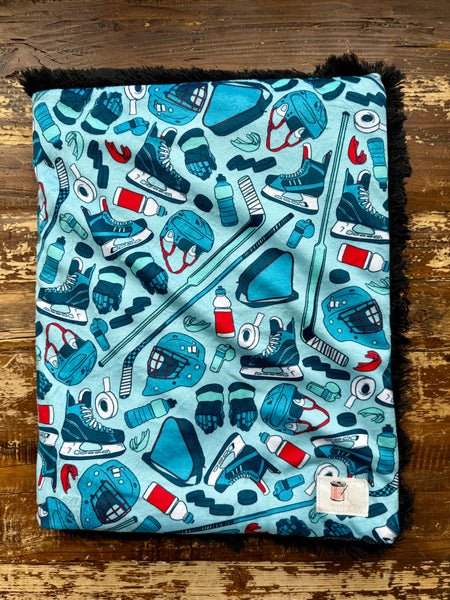 Hockey Minky Fur Car seat Blanket