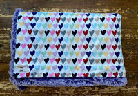 Adult Taylor Hearts Minky Fur Blanket