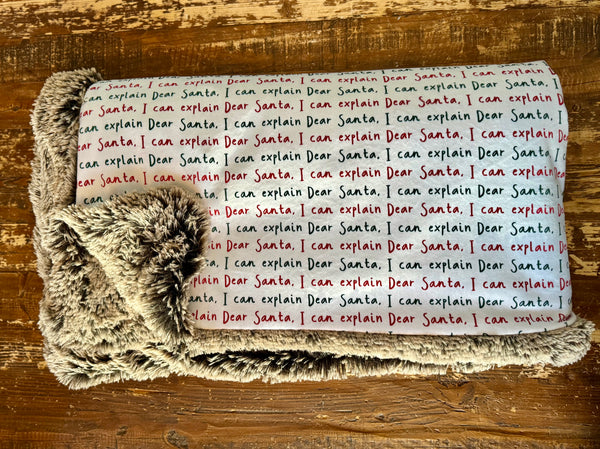Adult Santa Letter Minky Fur Blanket