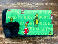 Adult Green Grinch Fleece Fur Blanket