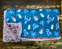 Adult Stitch Minky Fur Blanket