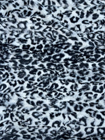 Adult Black and White Leopard Minky on Minky Blanket
