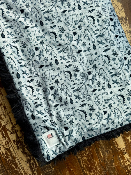 Baby Dinosaur Minky Fur Blanket