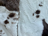 Adult Brown and Cream Cowhide Minky on Minky Blanket