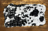 Adult Enzo Black and White Cowhide Minky on Minky Blanket