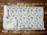 Adult Blue Floral Fur Blanket