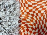 Adult Orange Checkered Minky Fur Blanket