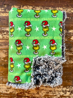 Fleece Grinch Fur Car Seat Blanket