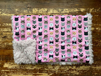 Mini Baby Kitty Cat Minky Fur Blanket