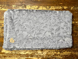 Adult Minky on Minky Silver Leaf Fur Blanket