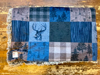 Adult Blue Deer Hunting Minky Fur Blanket