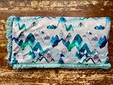 Toddler Teal Mountains Minky Fur Blanket